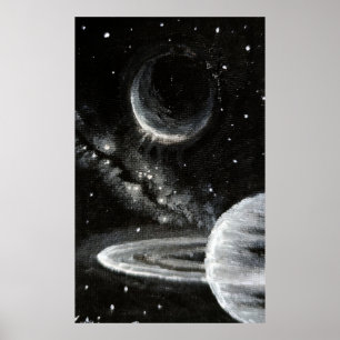 Poster Saturne et Encelade