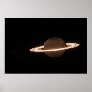 Poster Saturne infrarouge JWST