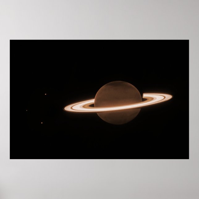 Poster Saturne infrarouge | JWST (Devant)