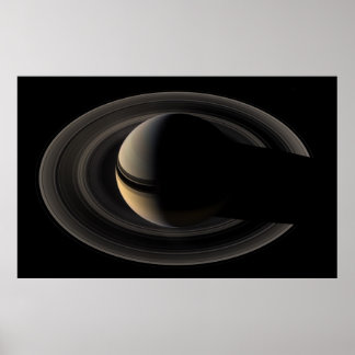 Poster Saturne rétroéclairée de Cassini Orbiter