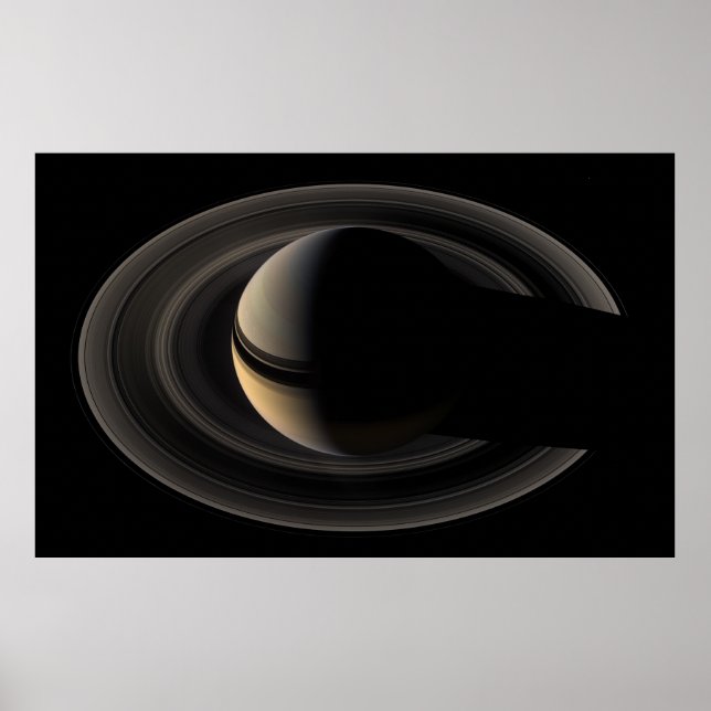 Poster Saturne rétroéclairée de Cassini Orbiter (Devant)