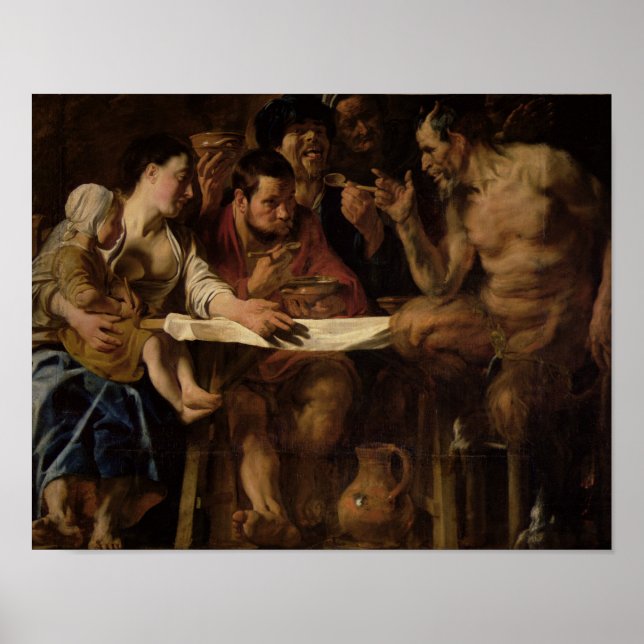 Poster Satyr et Paysan, 1620 (Devant)