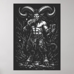 Poster Satyre d'hiver cornu — par BurnsInHell