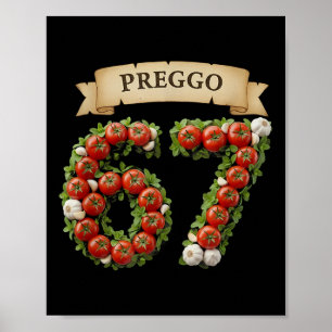 Poster Sauce Preggo Mème Drôle 67 Costume Langue Gen Alph
