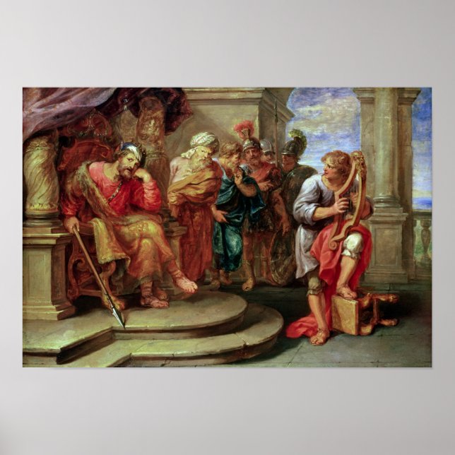 Poster Saul à l'écoute de David Jouer à la harpe (Devant)