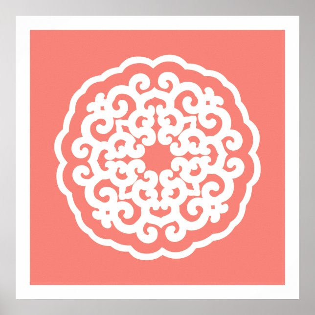 Poster Saumon Asiatique Moods Mandalla (Devant)