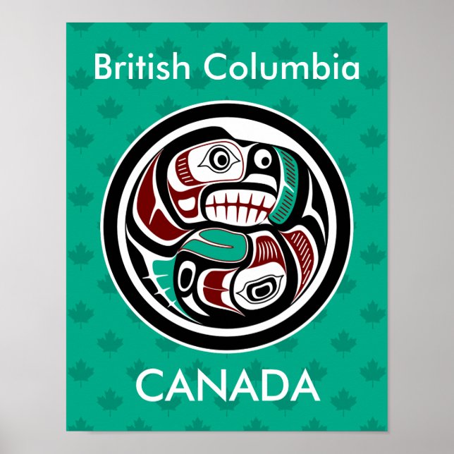 Poster Saumon de Otter rouge amérindien (Devant)