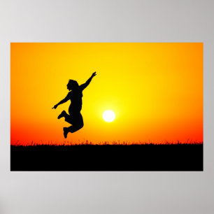 Poster Saut de coucher du soleil