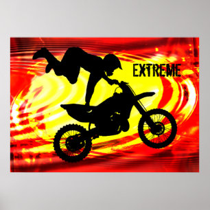 Poster Saut explosif de motocross