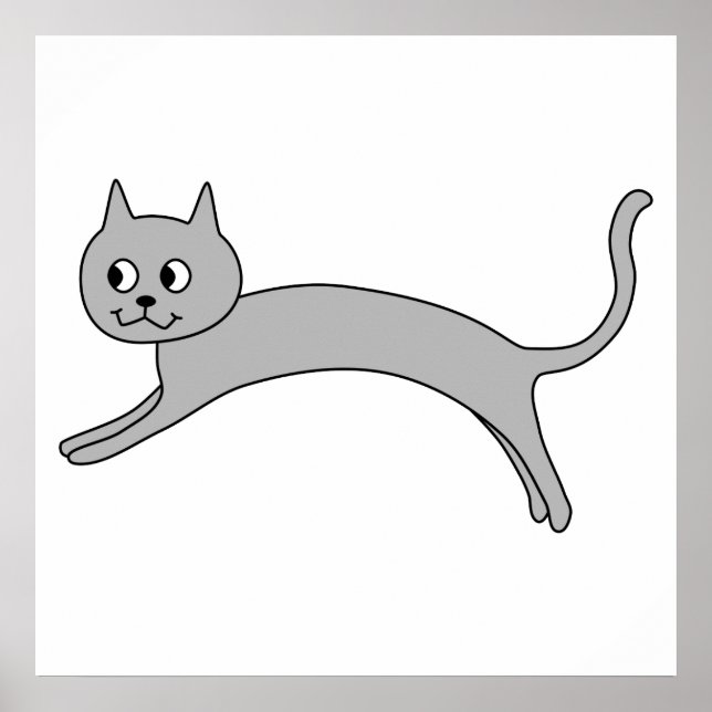 Poster Sauter le chat gris. (Devant)