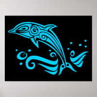 Sauter le dauphin bleu de la tribu