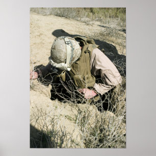 Poster Sauts de marine des USA en bas d'un trou