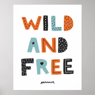 Poster Sauvage et Libre Lettres Doodle