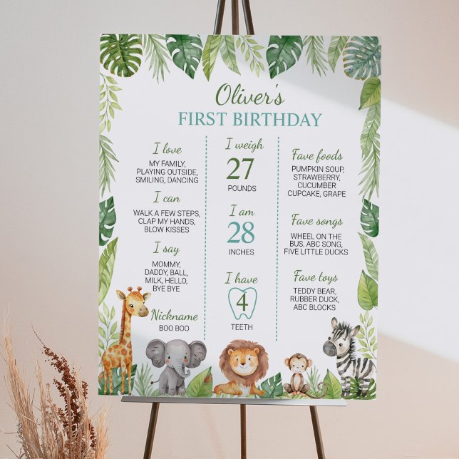 Poster Sauvage Un Safari 1er Anniversaire Jalon Signe (Créateur téléchargé)