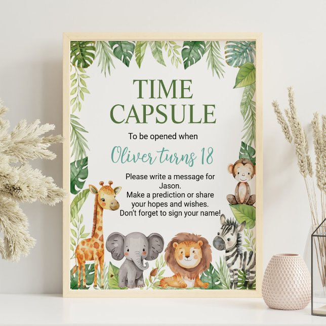 Poster Sauvage Un Safari Animaux Anniversaire Temps Capsu (Créateur téléchargé)