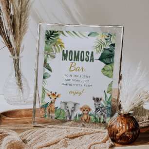 Poster Sauvage Un Safari Jungle Baby shower Momosa Bar Si