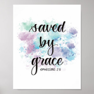 Poster Sauvé par grâce | arrière - plan aquarelle