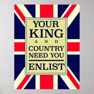 Poster Sauvegarder la date Vintage Union jack