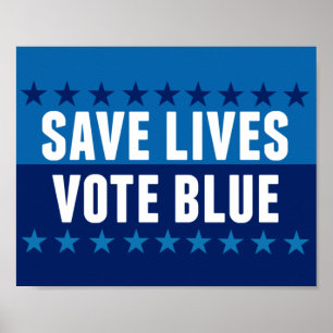 Poster Sauver des vies Votez Bleu