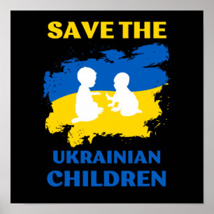 Poster sauver les enfants ukrainiens