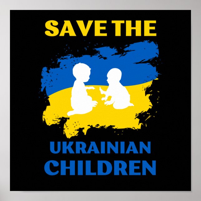 Poster sauver les enfants ukrainiens (Devant)