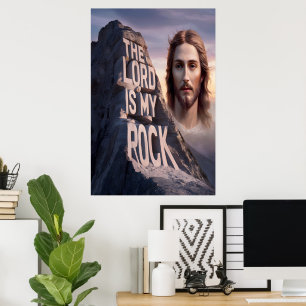 Poster Sauveur Divin : Le Seigneur Est Mon Rocher