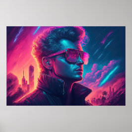 Poster Sauveur Synthwave : L'Icône Illuminée