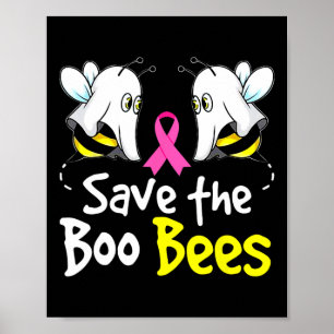 Poster Sauvez Boo Bees Amusants Conscience du cancer du s