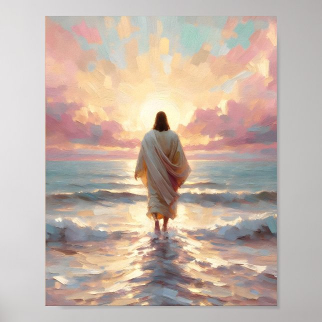 Poster Sauvez l'agneau - Jésus et l'agneau Digital Christ (Devant)