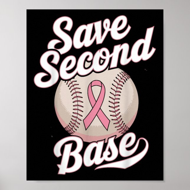 Poster Sauvez le 2e joueur de baseball de la base Cancer  (Devant)