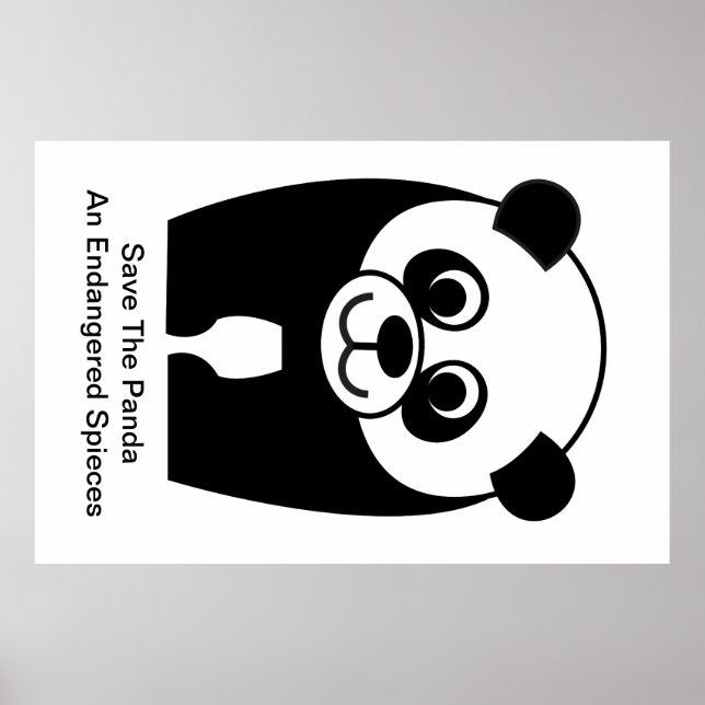 Poster Sauvez le Panda - une espèce en voie de disparitio (Devant)