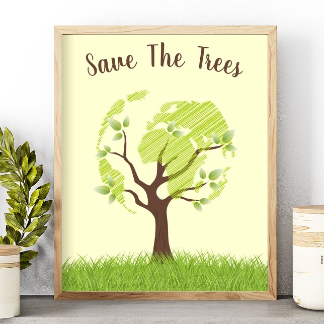 Poster Sauvez l'écologie des arbres Éco De l'environnemen (Créateur téléchargé)