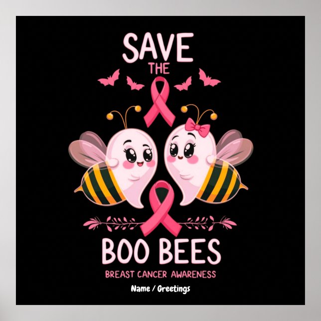 Poster Sauvez les abeilles Boo Cancer du sein Femmes Hall (Devant)