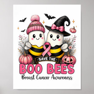 Poster Sauvez les abeilles Ees Boo Cancer du sein Hallowe