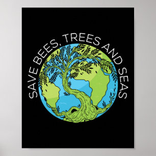 Poster Sauvez Les Abeilles Et Les Mers Changement Climati
