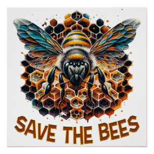 Poster Sauvez les abeilles - Protégez nos pollueurs