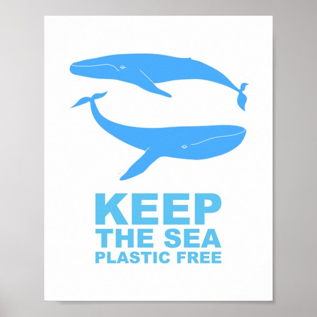 Poster Sauvez les baleines ・ Gardez le tablier libre en p (Devant)
