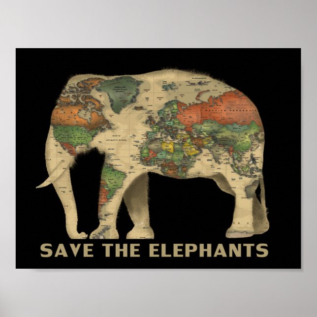 Poster Sauvez les éléphants (Devant)