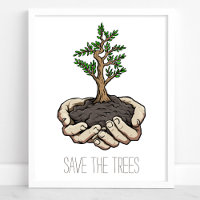 Sauvez Les Mains Des Arbres Saupoudrer De l'enviro