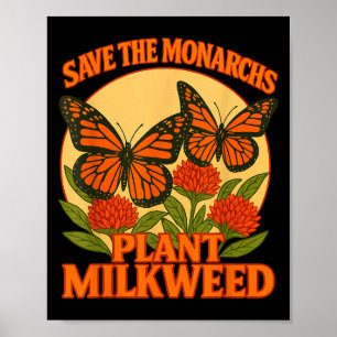Poster Sauvez Les Monarques Plantez Du Laurier-Rose Papil