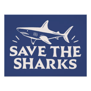 Poster Sauvez les requins