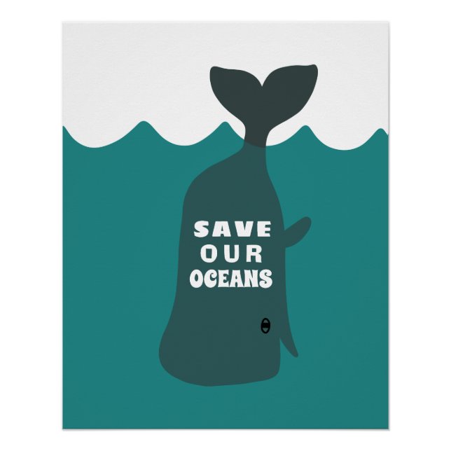 Poster Sauvez nos océans Baleine d'Art De l'environnement (Devant)