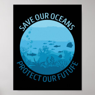 Poster Sauvez nos océans Protégez notre Jour des terres d