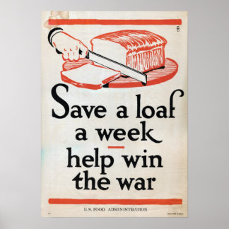 Poster Sauvez un pain par semaine — aidez à gagner la gue