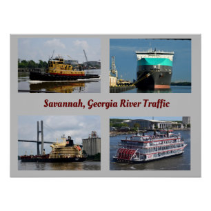 Poster Savannah, Géorgie, voie maritime