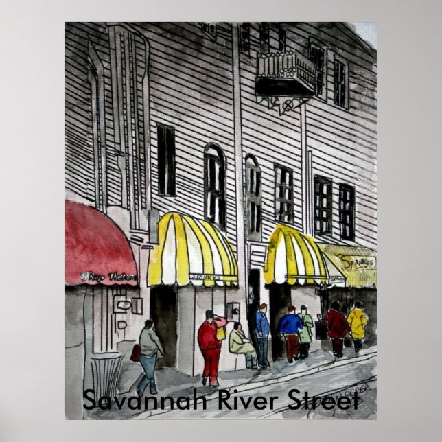 Poster Savannah River Street 4 (Devant)