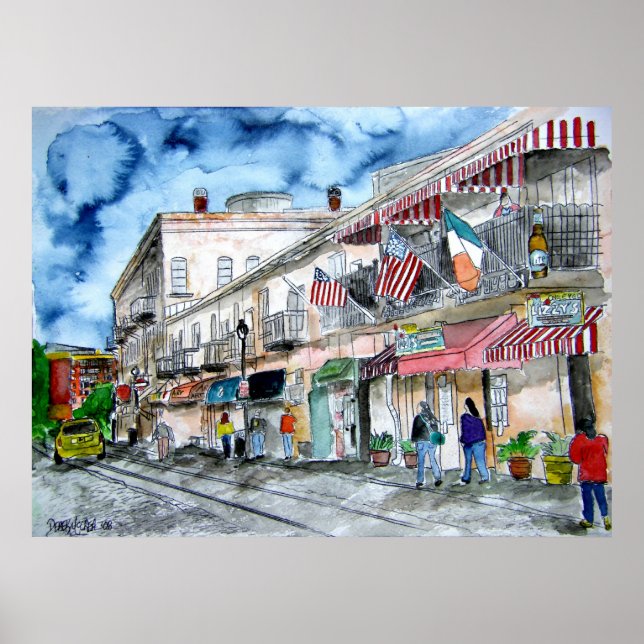 Poster savannah_river_street_peinture (Devant)