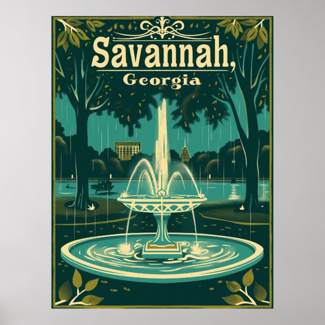 Poster Savannah vintage (Devant)