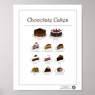 Poster Saveur de gâteaux, chocolat, 8X10
