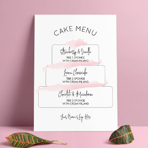 Poster Saveurs de gâteau élégant rose féminine à étages